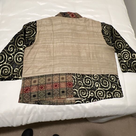 Coldwater Creek Patchwork Boho Button Up Top Womens 2X Silk Blend Embroidered - Picture 4 of 12